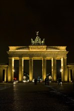 Brandenburg Gate Quadriga at night Berlin Germany