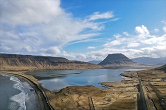 Snaefellsnes Peninsula with Road No. 54 in the West of Iceland