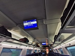 Screen in a Deutsche Bahn IC train