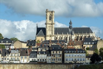 Nevers. View on the city and cathedral Saint Saint-Cyr and Sainte-Julitte. Nievre department. Bourgogne Franche Comte. France
