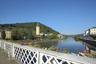 Spa bridge over the Lahn with spring tower