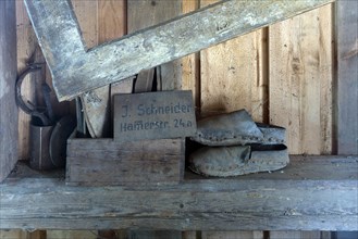 Shoes in a historic sawmill