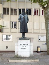 Statue of Albert 1er Belgium king. Vichy. Allier department. Auvergne Rhone Alpes. France