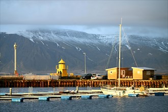 Boat jetty in the old harbour of Reykjavik