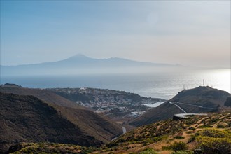 View of San Sebastian de la Gomera from a viewpoint on the mountain in La Gomera