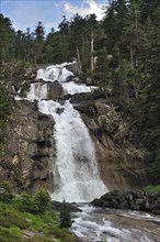 Waterfall at the Pont d'Espagne in the Hautes-Pyrenees near Cauterets