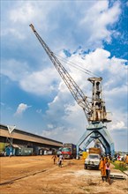 Old cranes in the Port of Kisangani