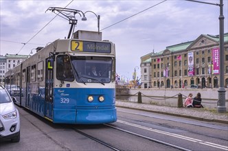Line No. 2 tram on Soedra Hamngatan in Gothenburg