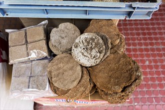 Dried cow dung as an offering or for heating purposes