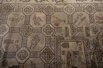 Early Christian floor mosaics from the 4th century in the Romanesque Basilica of Aquileia