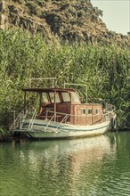 Abandoned boat in Dalyan river Turkey