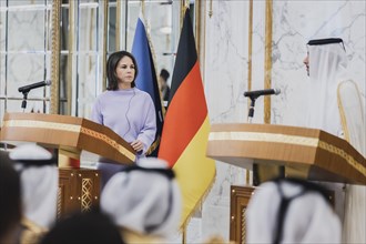 (L-R) Annalena Baerbock (Buendnis 90 Die Gruenen), Federal Minister for Foreign Affairs, and Sheikh