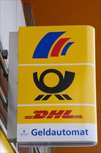 Sign with lettering and logo DHL