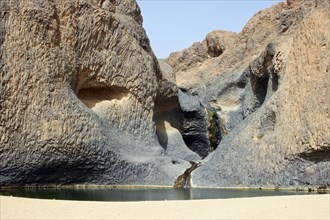 Waterfall in the oasis of Timia in the Air Mountains