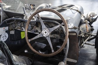 Detailed view of a vintage racing car from the 1930s