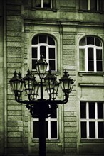 Lamppost outside an old building in Berlin Germany