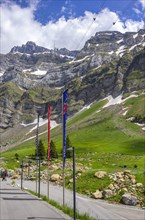 View of the Saentis from the valley station of the Schwaegalp-Saentis cable car