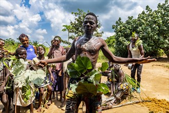 Pygmy man dancing