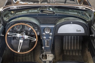 Cockpit of a US-American classic car of the brand Chevrolet