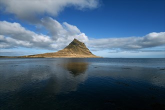 Kirkjufell Mountain on the north coast of the Snaefellsnes Peninsula in western Iceland