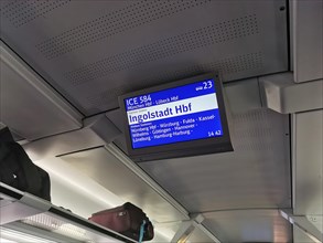 Screen in a Deutsche Bahn IC train
