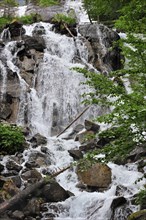 Waterfall at the Pont d'Espagne in the Hautes-Pyrenees near Cauterets