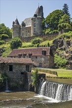 The castle Chateau de la Forge at Savignac-Ledrier along the Auvezere river