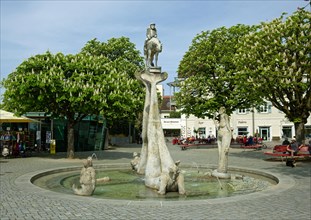 The fountain Bodenseereiter by sculptor Peter Lenk
