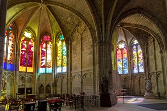 Nevers. Cathedral Saint-Cyr-Sainte-Julitte. The largest collection of contemporary stained glass windows in Europe by the artists Raoul Ubac