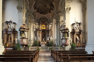 Interior view of the baroque St. Gangolf Church