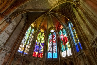 Nevers. Cathedral Saint-Cyr-Sainte-Julitte. The largest collection of contemporary stained glass windows in Europe by the artists Raoul Ubac