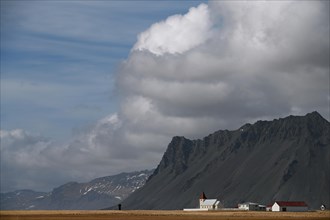 Farm with church in the south of the Snaefellsnes peninsula