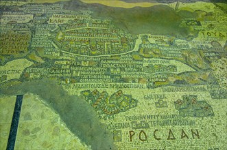 Madaba historic mosaic of the world