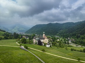 Aerial view of the monastery of Sankt Trudpert