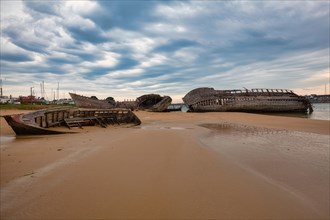 Magouer ship cemetery on the river Etel