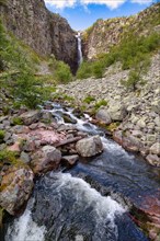 The Njupeskaer waterfall in Fulufjaellet National Park