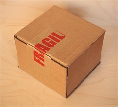 Fragile cardboard box