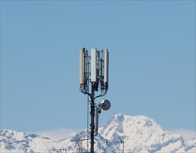 Aerial antenna tower. mobile antenna