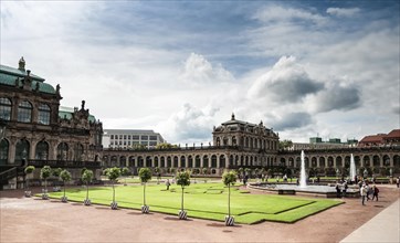 View of Zwinger square from steps of Old Masters Picture Gallery