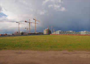 Building site with cranes in Berlin
