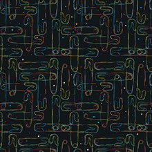 Safety pins seamless pattern in color