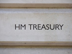 HM Treasury sign in London