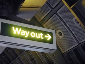 Way out sign in London