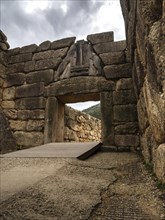 Famous Lion gate entrance of Ancient Mycenae city-state