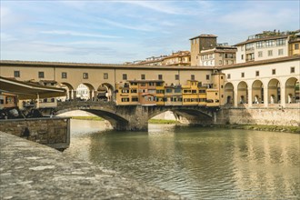 The Ponte Vecchio is the only bridge in Florence spared from destruction during the Second World War. It has shops built along it