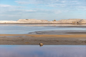 Salt farm in the village of Salin de Giraud near the mouth of the Grand Rhone. Regional nature park Park