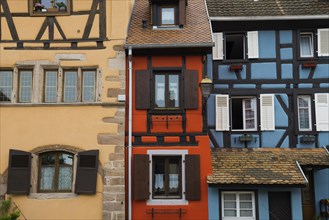 Medieval colourful half-timbered houses