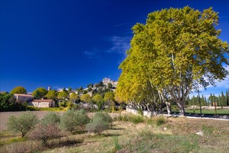 The village of Ansouis in the Vaucluse department in the Provence-Alpes-Cote d'Azur region