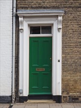 Green traditional british door
