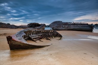 Magouer ship cemetery on the river Etel